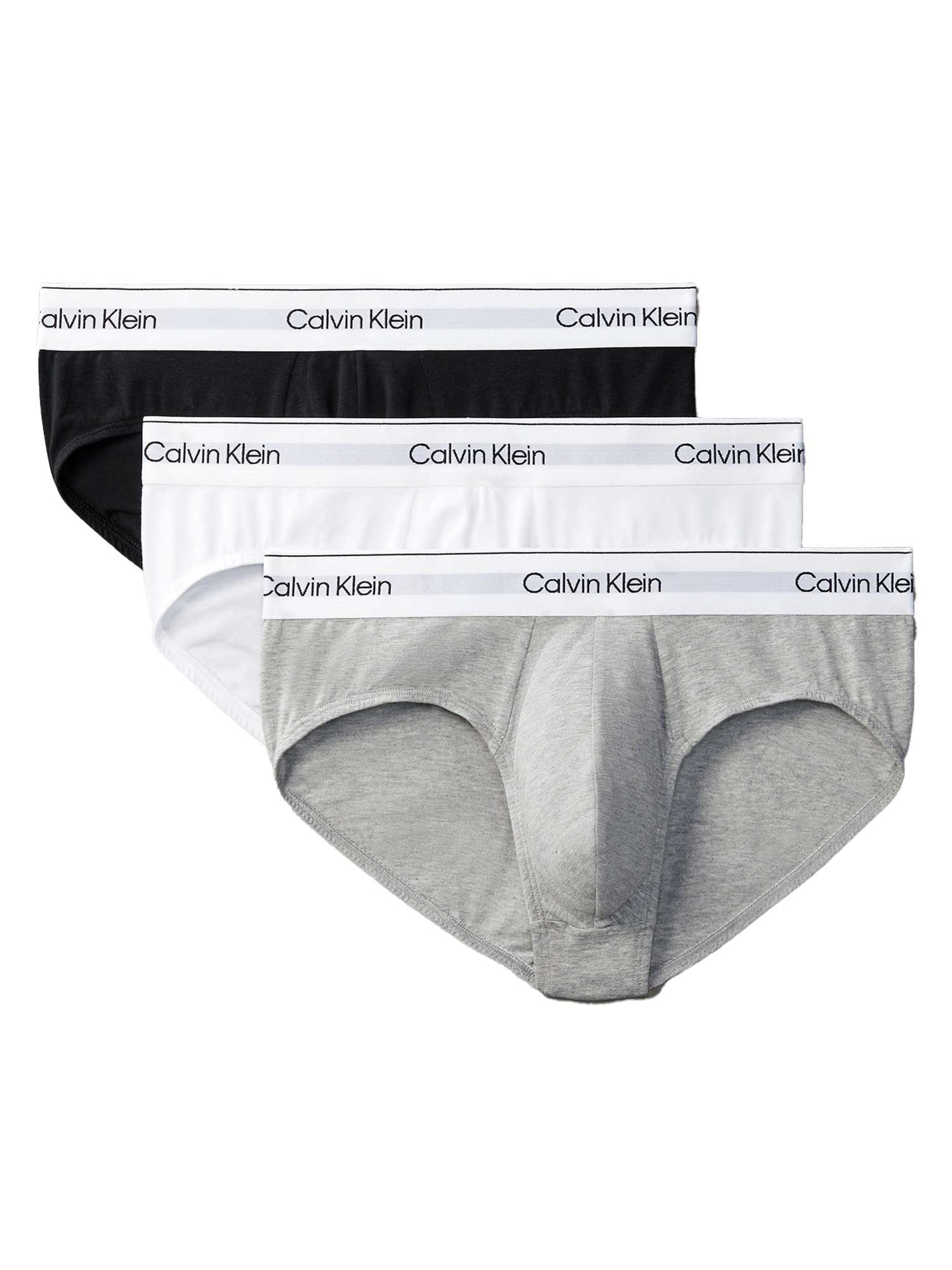 Calvin Klein Men's 3 Pack Hip Brief  - Icon Cotton Stretch