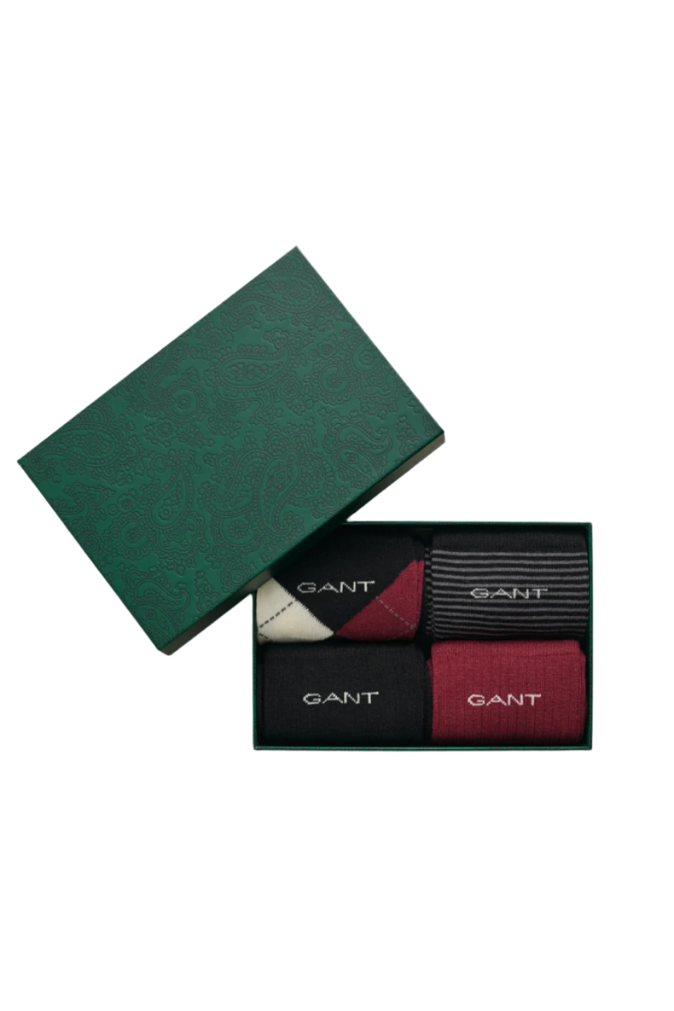 Gant 4 Pack Men's Argyle Stripe Solid Sock Gift Box