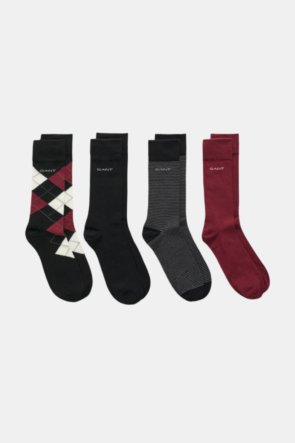 Gant 4 Pack Men's Argyle Stripe Solid Sock Gift Box