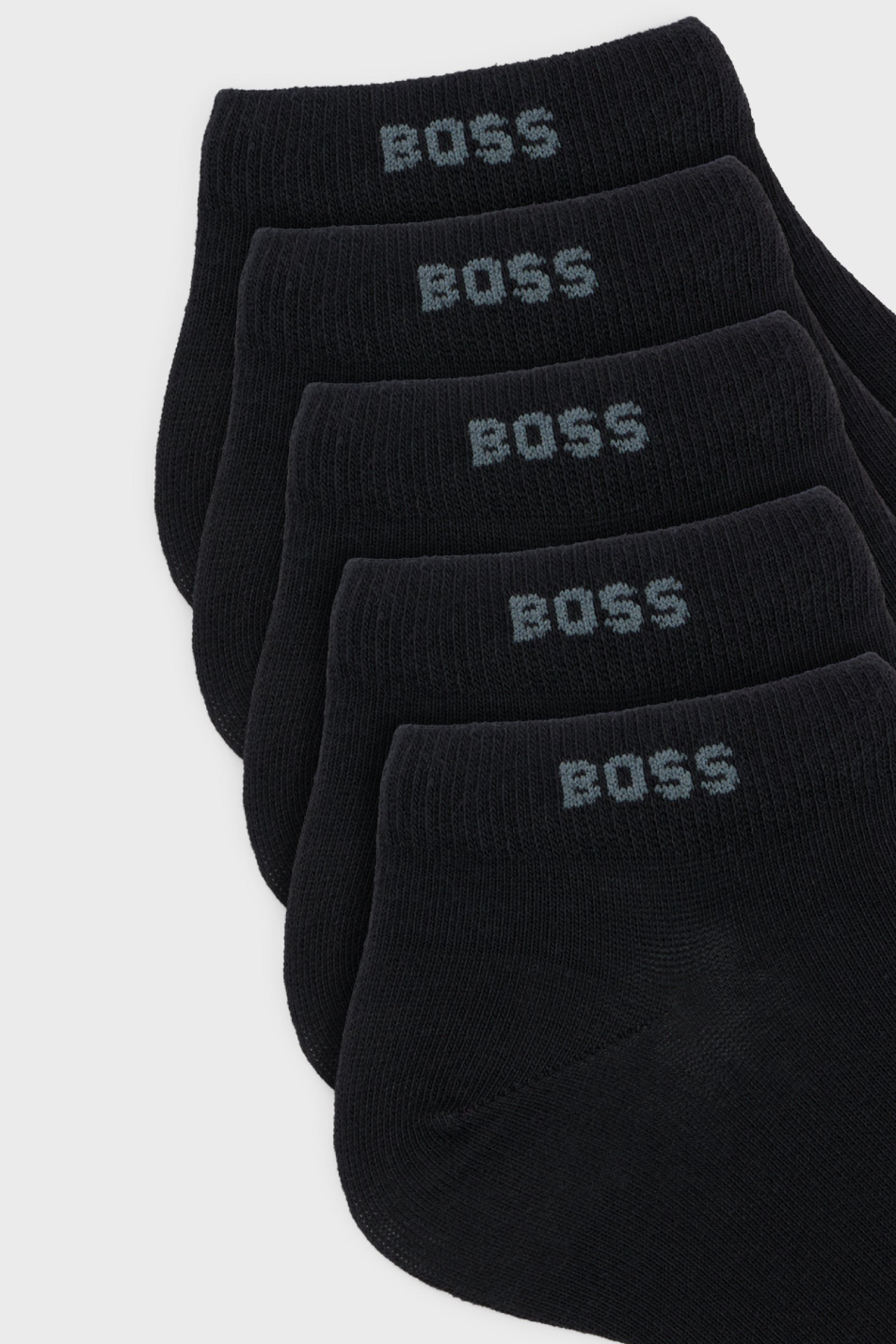 BOSS Men's 5 Pack Cotton Blend Ankle Sock