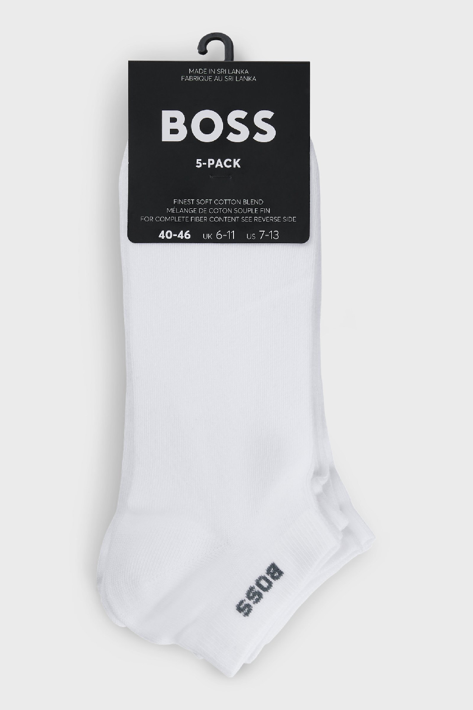 BOSS Men's 5 Pack Cotton Blend Ankle Sock