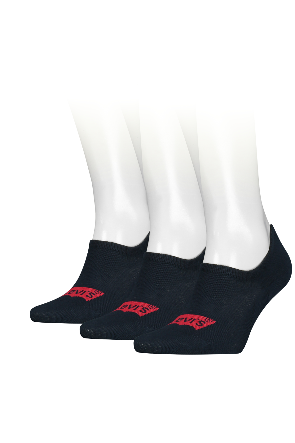 Levi's Men's 3 Pack High Rise Batwing Logo Sock