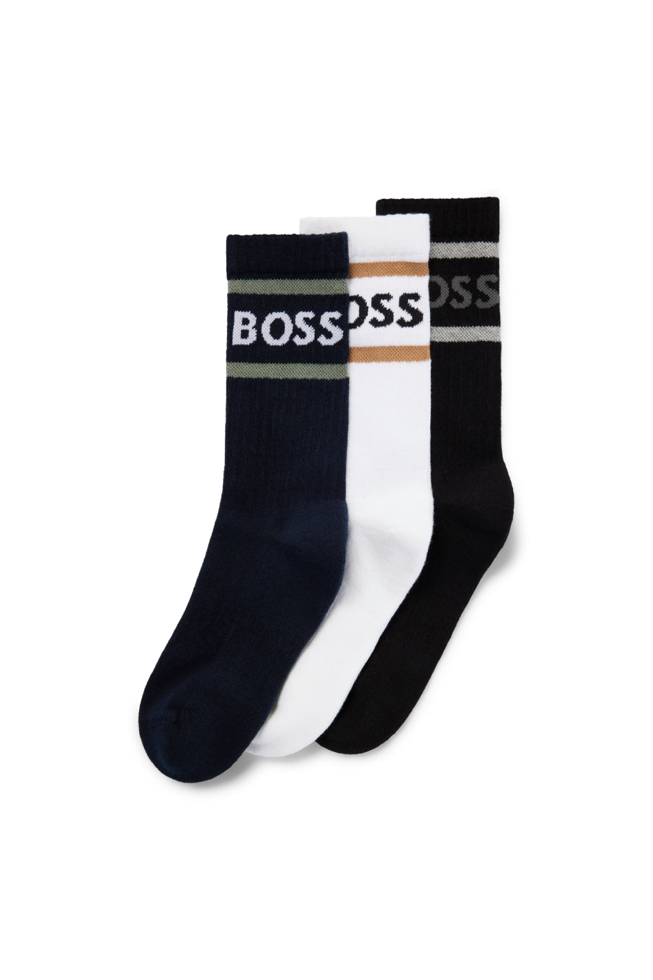BOSS 3 Pack Men's Rib Stripe Sock
