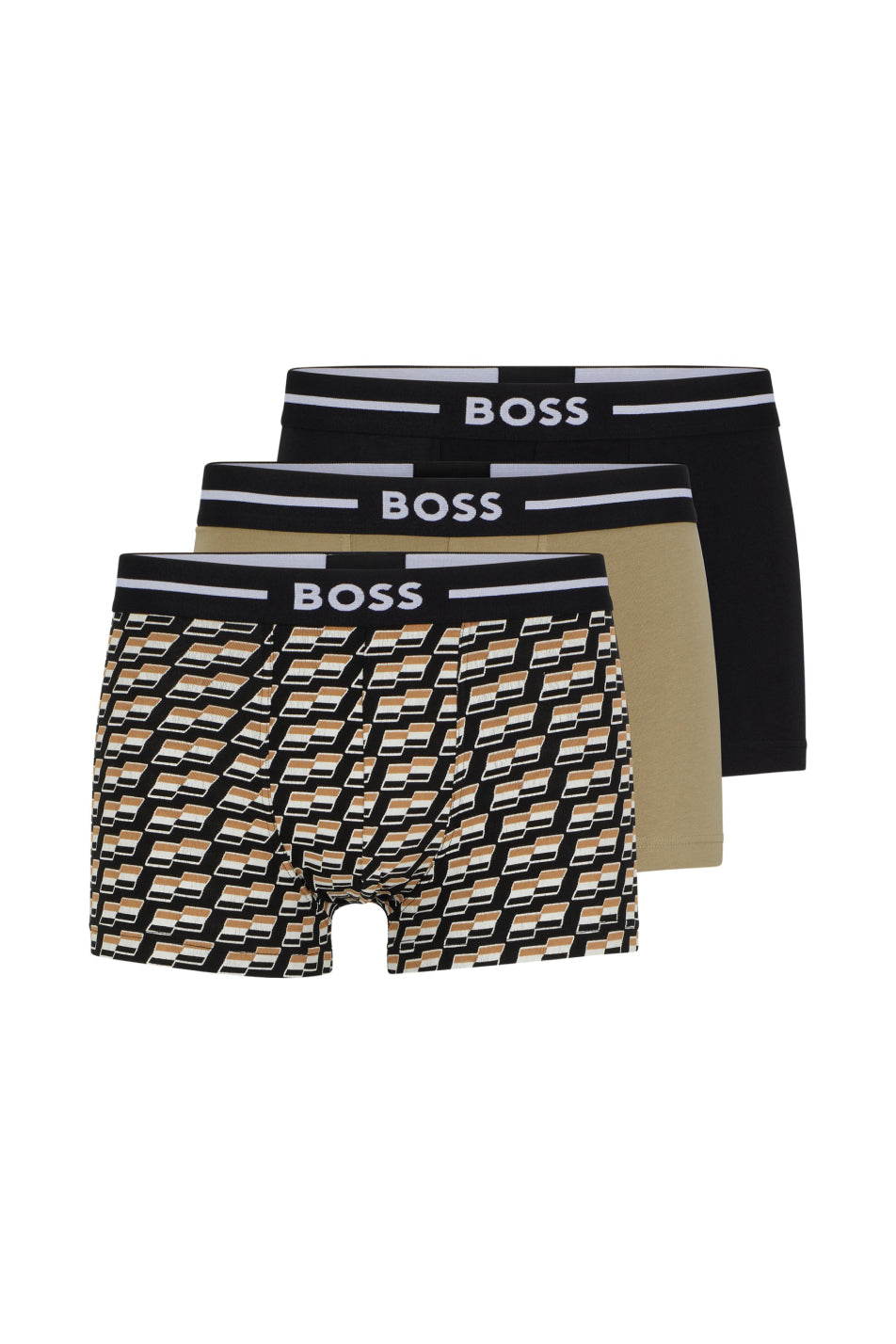 BOSS 3 Pack Men's Bold Design Trunk