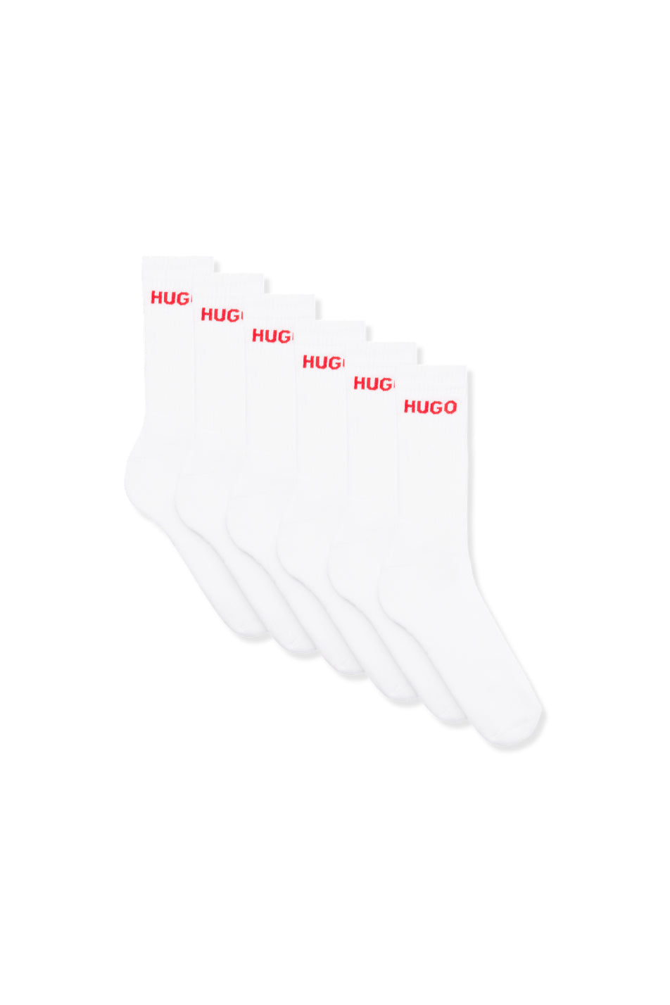 HUGO 6 Pack Men's Rib Logo Socks