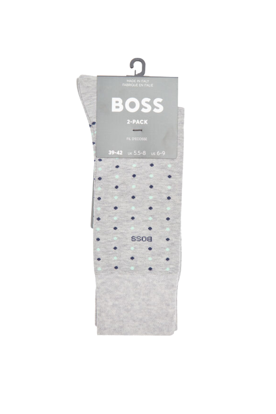 Boss 2 Pack Men's Mercerised Cotton Patterned Sock