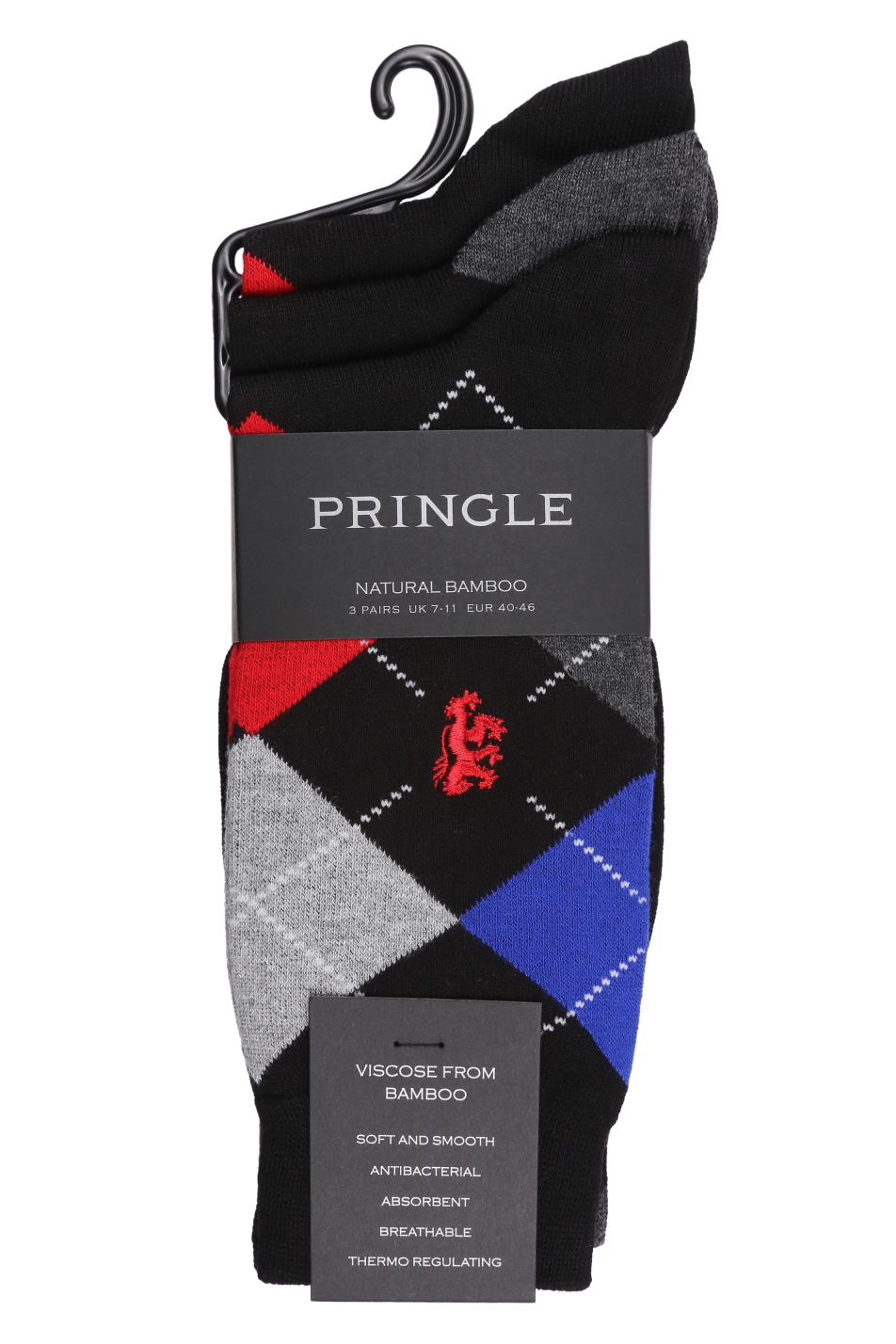 Pringle 3 Pack Men's Argyle Sock