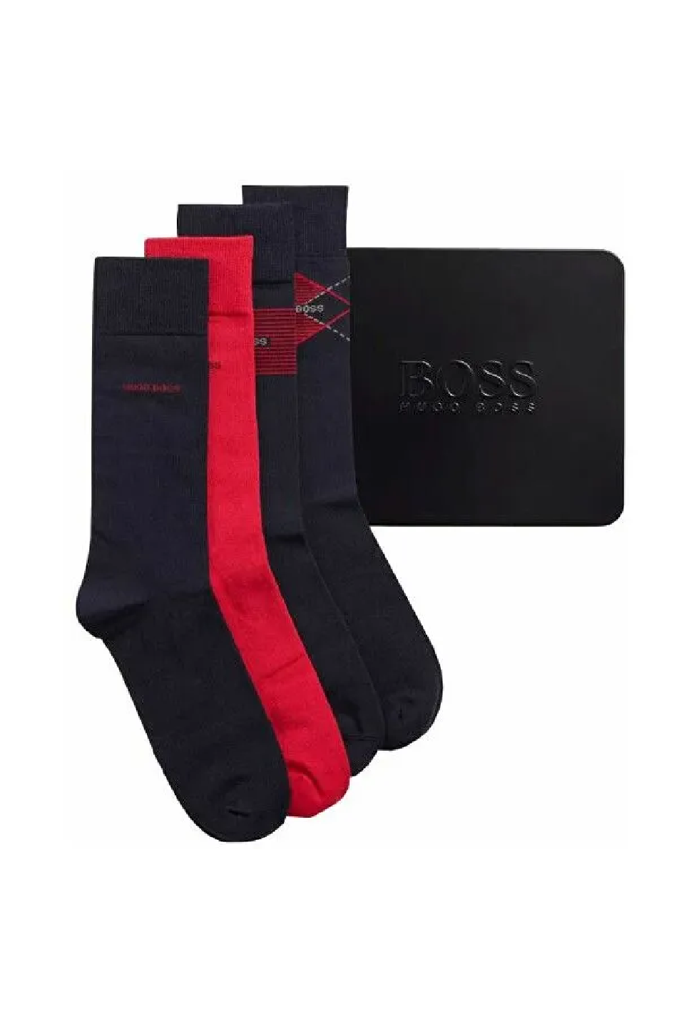 Boss Men's Sock 4 Pack Metal Gift Set