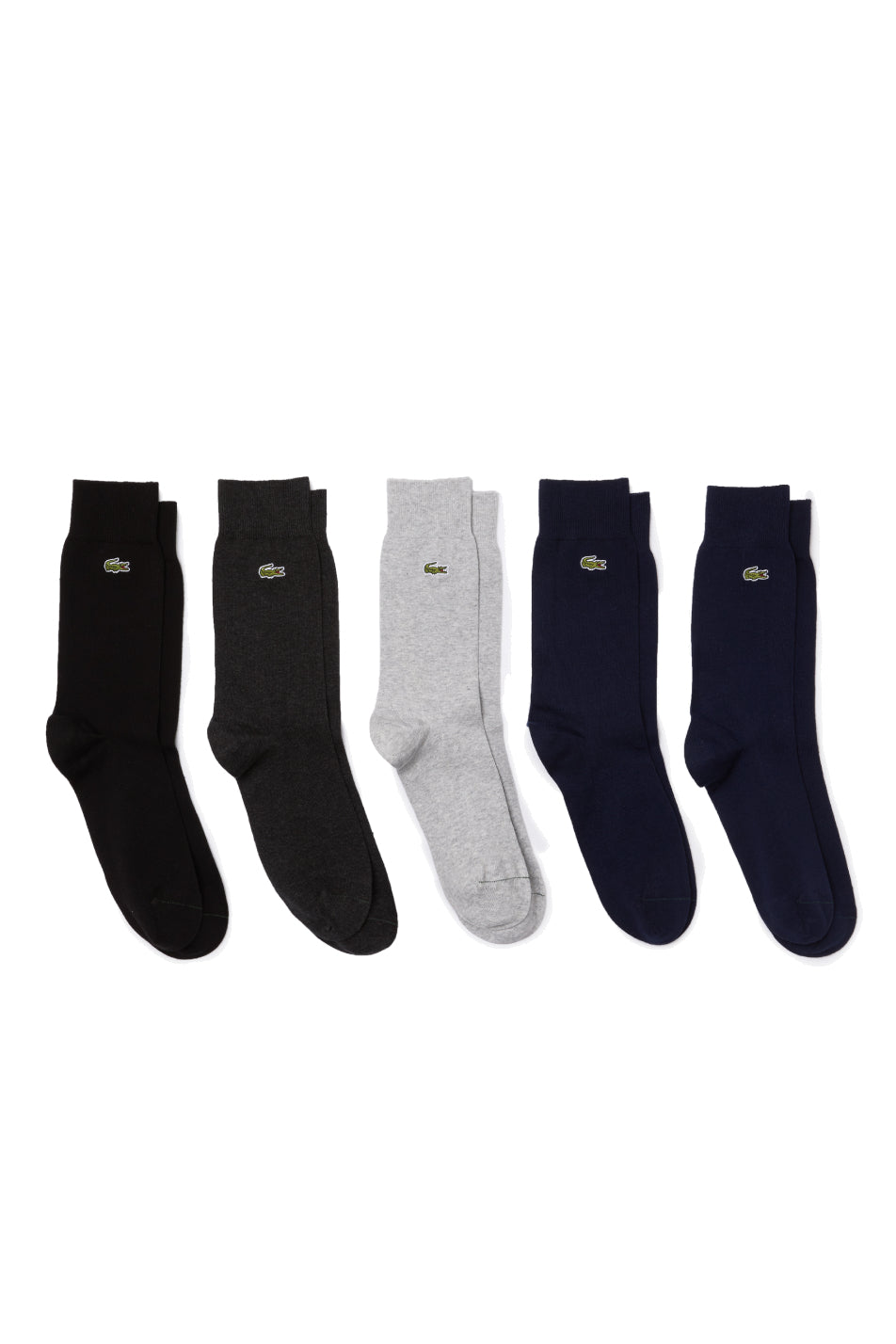 Lacoste 5 Pack Unisex High-Cut Cotton Piqué Socks