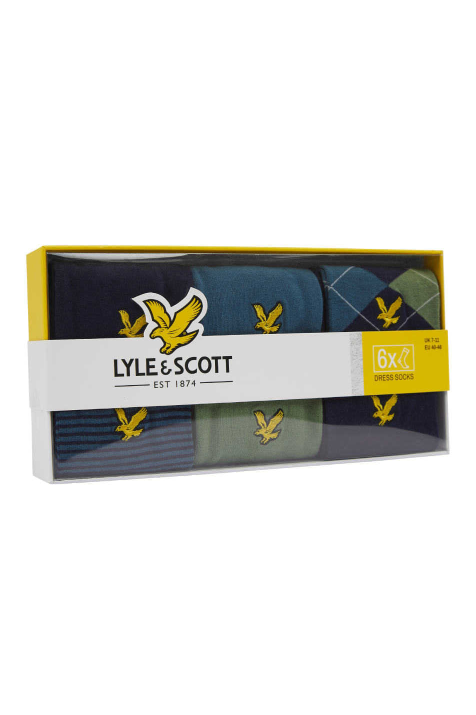 Lyle & Scott 6 Pack Men's Plain & Argyle Sock
