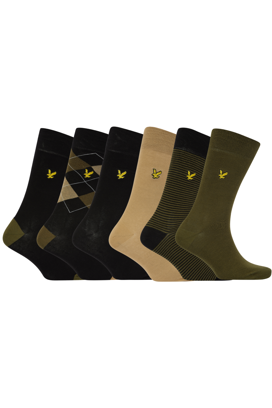 Lyle & Scott 6 Pack Men's Plain & Argyle Sock