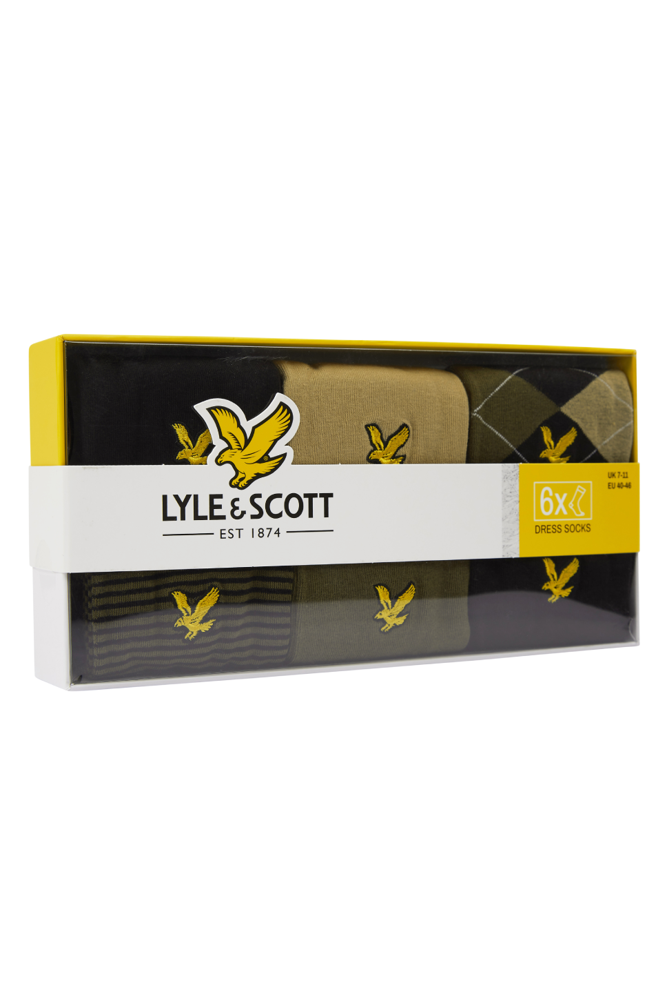 Lyle & Scott 6 Pack Men's Plain & Argyle Sock