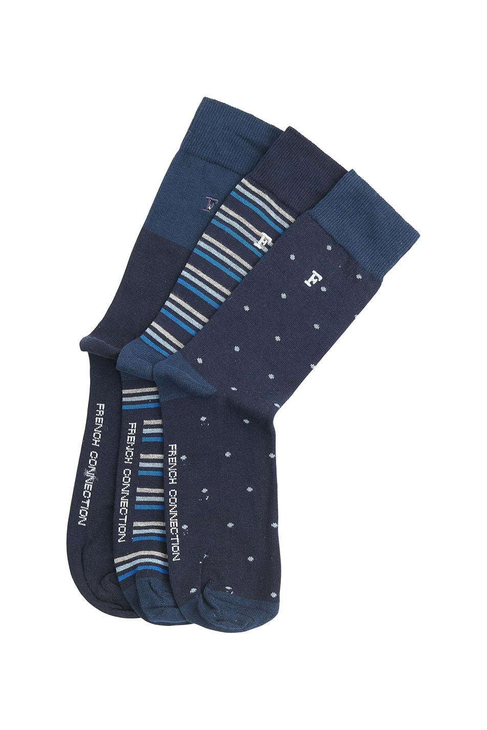 French Connection 3 Pack Waterfall Men's Socks