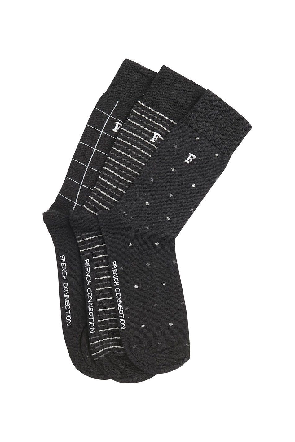French Connection 3 Pack Waterfall Men's Socks